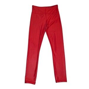 Zyia Active Leggings Womens Size 6-8 Red High Waist Ankle Yoga Athletic